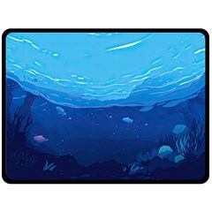 Ai Generated Ocean Sea Fish Underwater Water Fleece Blanket (large) by Pakemis