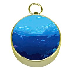 Ai Generated Ocean Sea Fish Underwater Water Gold Compasses by Pakemis