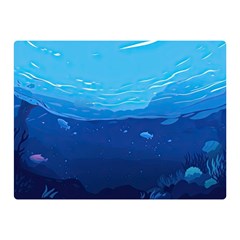 Ai Generated Ocean Sea Fish Underwater Water Premium Plush Fleece Blanket (mini) by Pakemis