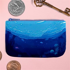 Ai Generated Ocean Sea Fish Underwater Water Large Coin Purse by Pakemis