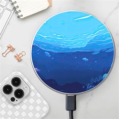 Ai Generated Ocean Sea Fish Underwater Water Wireless Fast Charger(white) by Pakemis