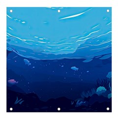 Ai Generated Ocean Sea Fish Underwater Water Banner And Sign 4  X 4  by Pakemis