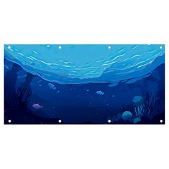 Ai Generated Ocean Sea Fish Underwater Water Banner And Sign 8  X 4  by Pakemis