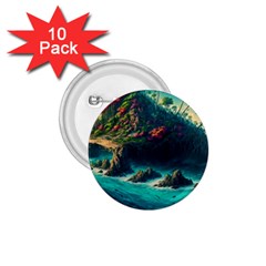 Tropical Island Paradise Ocean Sea Palm Trees 1 75  Buttons (10 Pack) by Pakemis