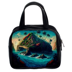 Tropical Island Paradise Ocean Sea Palm Trees Classic Handbag (two Sides) by Pakemis