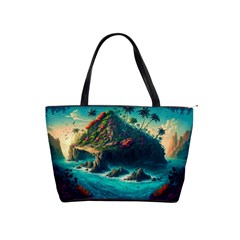 Tropical Island Paradise Ocean Sea Palm Trees Classic Shoulder Handbag by Pakemis