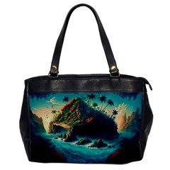 Tropical Island Paradise Ocean Sea Palm Trees Oversize Office Handbag by Pakemis