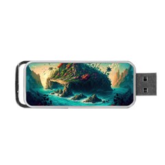 Tropical Island Paradise Ocean Sea Palm Trees Portable Usb Flash (two Sides) by Pakemis