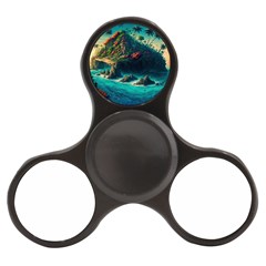 Tropical Island Paradise Ocean Sea Palm Trees Finger Spinner by Pakemis