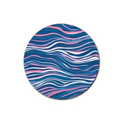 Modern Fluid Art Rubber Round Coaster (4 Pack) by GardenOfOphir