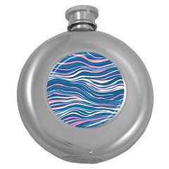 Modern Fluid Art Round Hip Flask (5 Oz) by GardenOfOphir