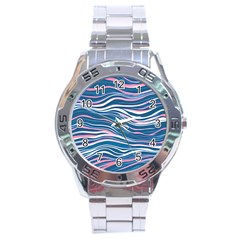 Modern Fluid Art Stainless Steel Analogue Watch by GardenOfOphir