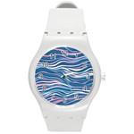 Modern Fluid Art Round Plastic Sport Watch (M) Front