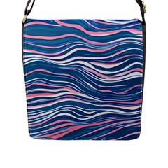 Modern Fluid Art Flap Closure Messenger Bag (l) by GardenOfOphir