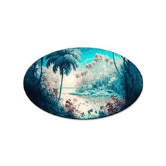 Tropical Winter Tropical Winter Landscape Sticker Oval (100 Pack) by Pakemis