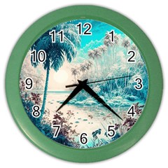 Tropical Winter Tropical Winter Landscape Color Wall Clock by Pakemis