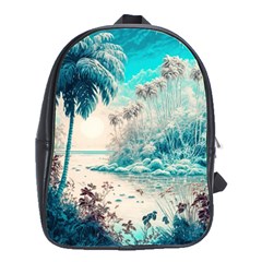 Tropical Winter Tropical Winter Landscape School Bag (large) by Pakemis