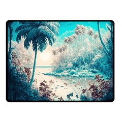 Tropical Winter Tropical Winter Landscape One Side Fleece Blanket (small) by Pakemis