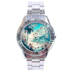 Tropical Winter Tropical Winter Landscape Stainless Steel Analogue Watch by Pakemis