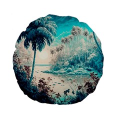 Tropical Winter Tropical Winter Landscape Standard 15  Premium Flano Round Cushions by Pakemis