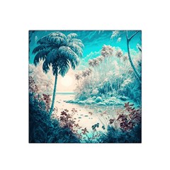 Tropical Winter Tropical Winter Landscape Satin Bandana Scarf 22  X 22  by Pakemis