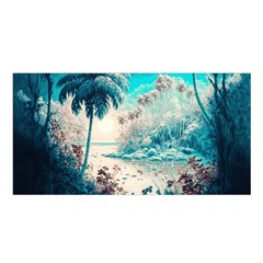 Tropical Winter Tropical Winter Landscape Satin Shawl 45  X 80  by Pakemis