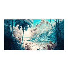 Tropical Winter Tropical Winter Landscape Satin Wrap 35  X 70  by Pakemis