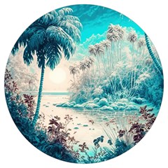 Tropical Winter Tropical Winter Landscape Round Trivet by Pakemis