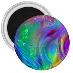 Fluid Art - Artistic And Colorful 3  Magnets by GardenOfOphir