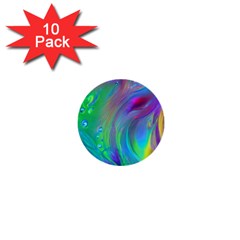 Fluid Art - Artistic And Colorful 1  Mini Buttons (10 Pack)  by GardenOfOphir