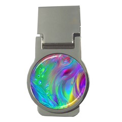 Fluid Art - Artistic And Colorful Money Clips (round)  by GardenOfOphir