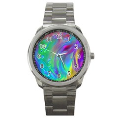 Fluid Art - Artistic And Colorful Sport Metal Watch by GardenOfOphir