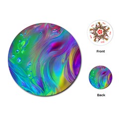 Fluid Art - Artistic And Colorful Playing Cards Single Design (round) by GardenOfOphir