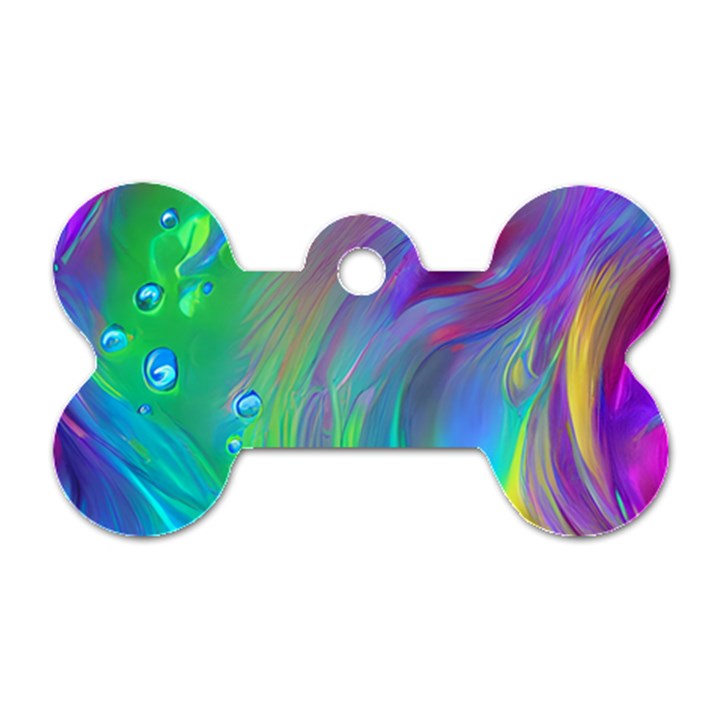 Fluid Art - Artistic And Colorful Dog Tag Bone (Two Sides)