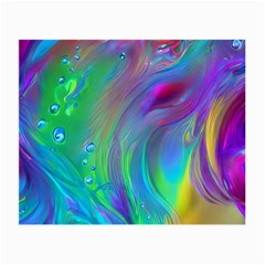 Fluid Art - Artistic And Colorful Small Glasses Cloth (2 Sides) by GardenOfOphir