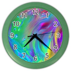 Fluid Art - Artistic And Colorful Color Wall Clock by GardenOfOphir