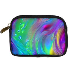 Fluid Art - Artistic And Colorful Digital Camera Leather Case by GardenOfOphir