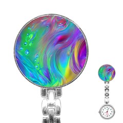 Fluid Art - Artistic And Colorful Stainless Steel Nurses Watch by GardenOfOphir