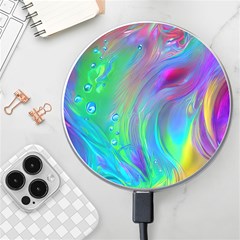 Fluid Art - Artistic And Colorful Wireless Fast Charger(white) by GardenOfOphir