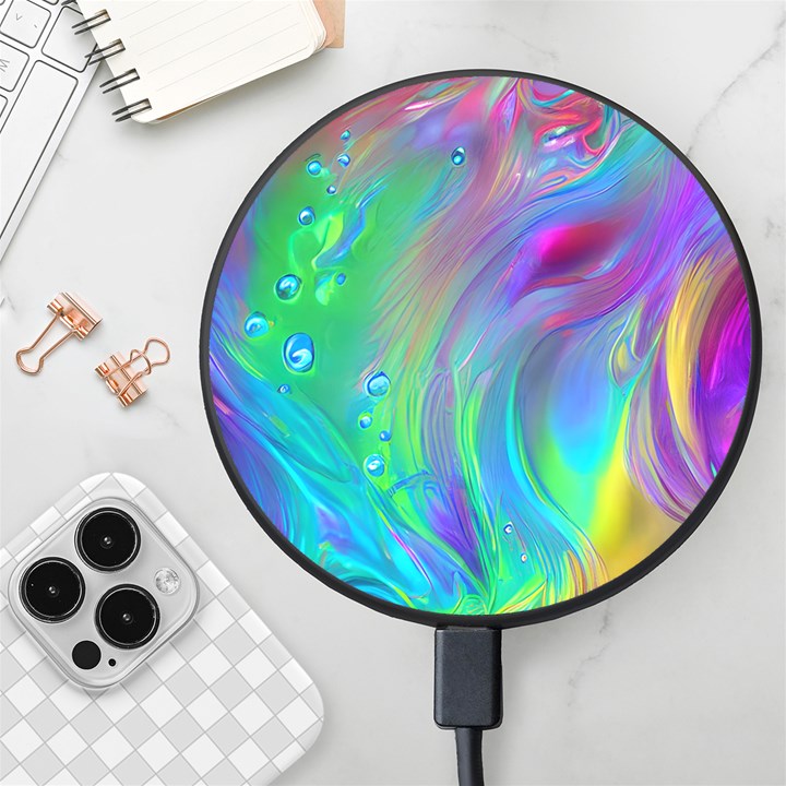 Fluid Art - Artistic And Colorful Wireless Fast Charger(Black)