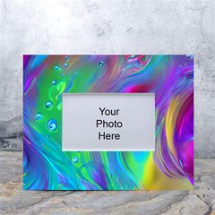 Fluid Art - Artistic And Colorful White Tabletop Photo Frame 4 x6  by GardenOfOphir