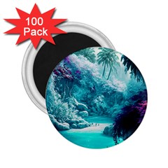 Landscape Nature Digital Art Palm Trees Paradise 2 25  Magnets (100 Pack)  by Pakemis