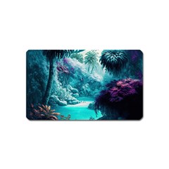 Landscape Nature Digital Art Palm Trees Paradise Magnet (name Card) by Pakemis