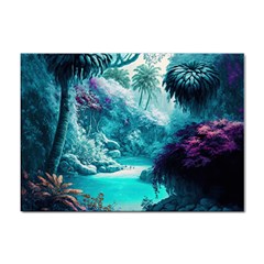 Landscape Nature Digital Art Palm Trees Paradise Sticker A4 (10 Pack) by Pakemis