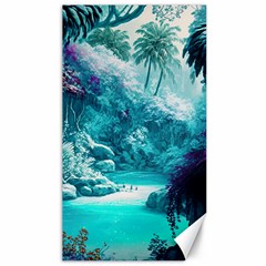 Landscape Nature Digital Art Palm Trees Paradise Canvas 40  X 72  by Pakemis