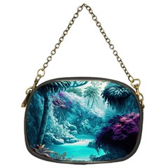 Landscape Nature Digital Art Palm Trees Paradise Chain Purse (two Sides) by Pakemis