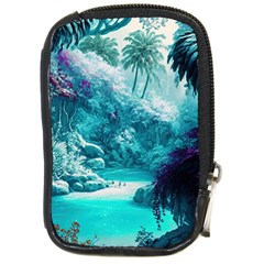 Landscape Nature Digital Art Palm Trees Paradise Compact Camera Leather Case by Pakemis