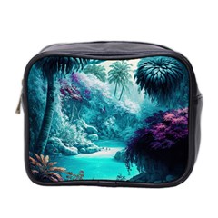 Landscape Nature Digital Art Palm Trees Paradise Mini Toiletries Bag (two Sides) by Pakemis