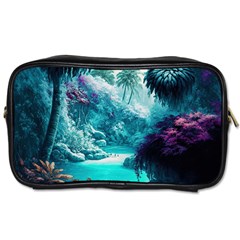 Landscape Nature Digital Art Palm Trees Paradise Toiletries Bag (one Side) by Pakemis