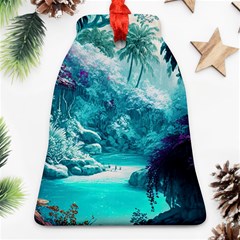 Landscape Nature Digital Art Palm Trees Paradise Ornament (bell)